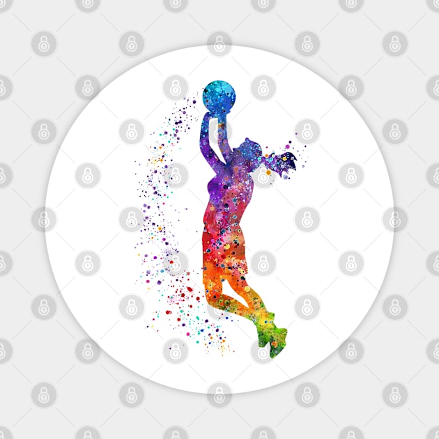 Girl Basketball Player Shooting Magnet by LotusGifts